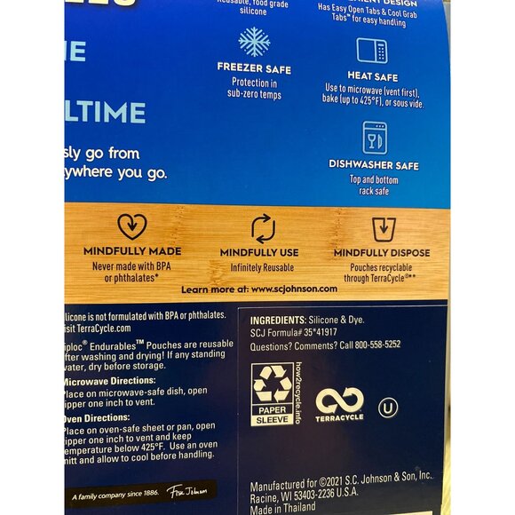 Ziploc Endurables 1 Medium Pouch 16 Fl Oz NEW Reusable Pouch Bag - Picture 9 of 12